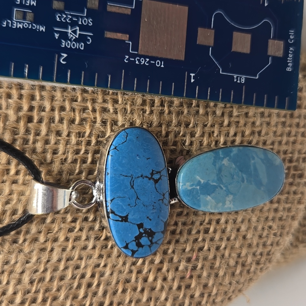 Blue Howlite and Mosaic Jasper pendant NWOT #313 - Picture 1 of 4
